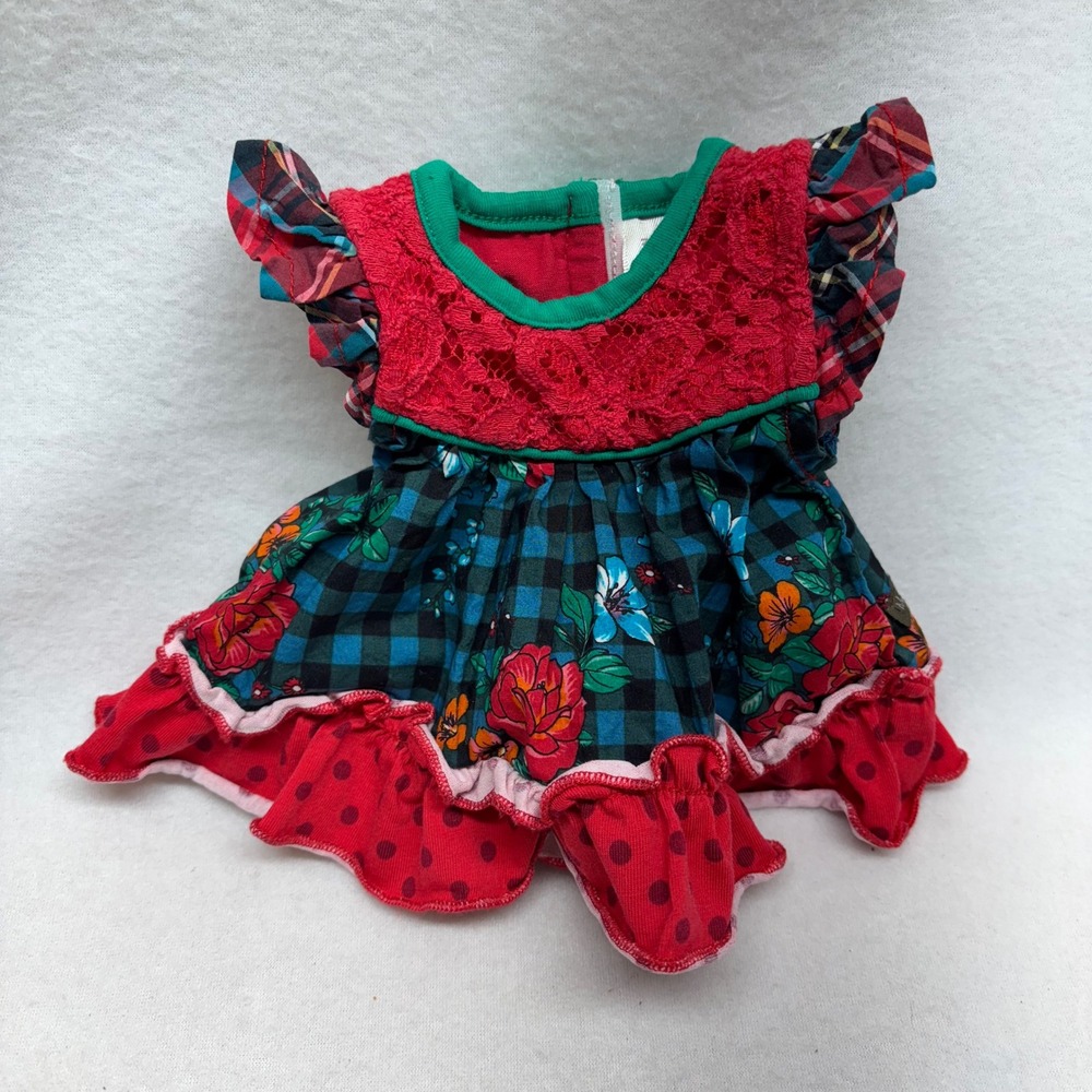 Matilda Jane Clothing 18" Doll Ruffled Plaid Floral Holiday‎ Dress